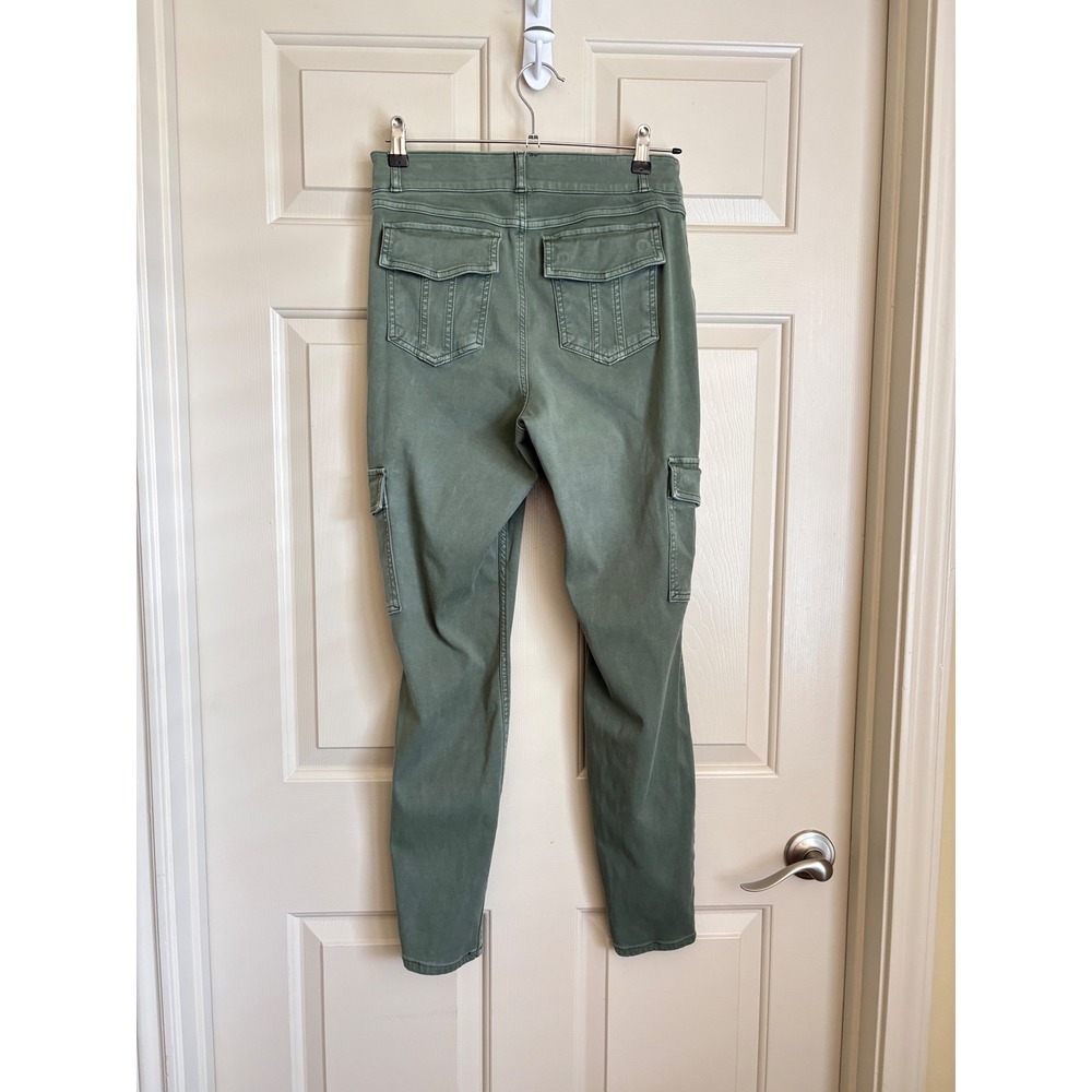 Spanx Olive Green Stretch Twill Ankle Cargo Pants Olive Green Size Large Utility - Picture 5 of 10